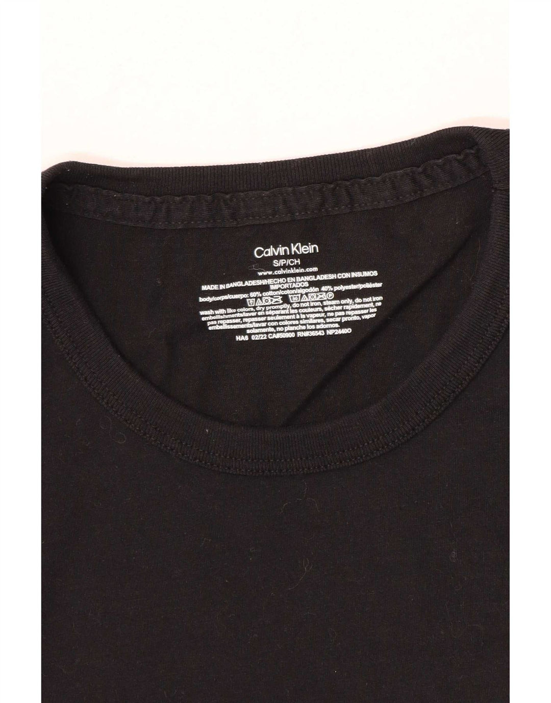 Мужская футболка Calvin Klein Regular с коротким рукавом, маленький черный хлопок