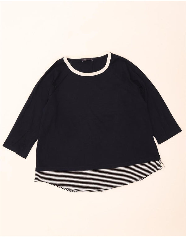 Женская блузка с рукавом 3/4 Marks & Spencer UK 18 XL Темно-синяя полоска