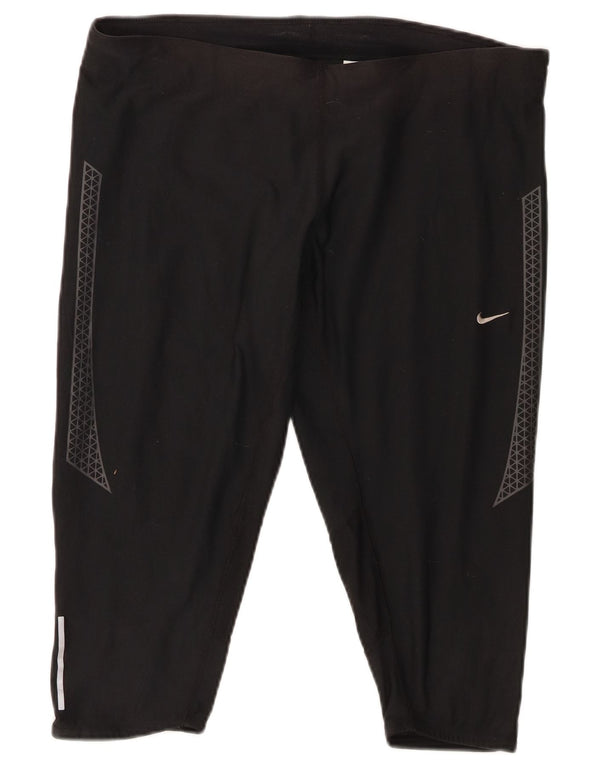 Женские капри Nike Dri Fit XL, черные спортивные леггинсы из полиэстера