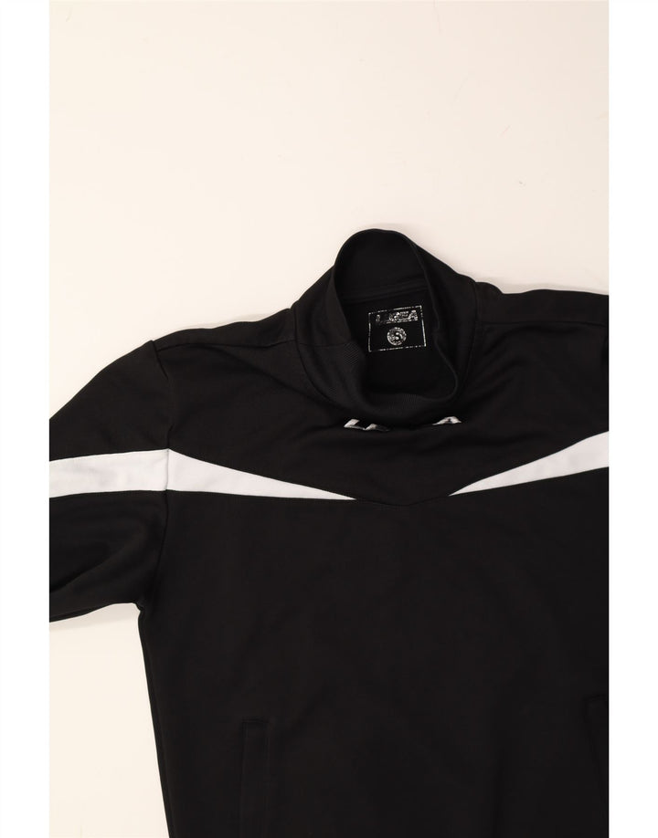 LEGEA Mens Graphic Sweatshirt Jumper Small Black Colourblock Polyester Vintage Legea and Second-Hand Legea from Messina Hembry 