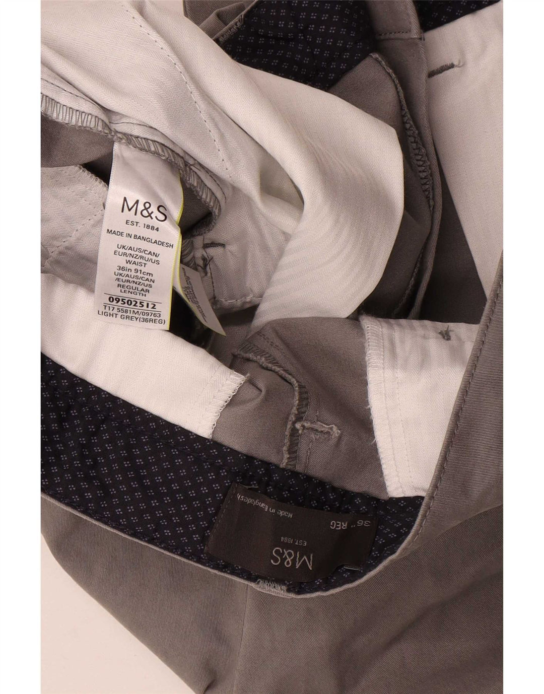 Мужские шорты чинос Marks & Spencer W36, большие серые, хлопок