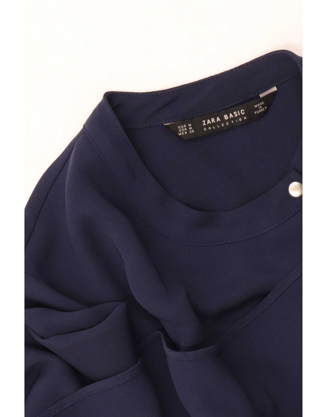 Женская блузка с длинным рукавом Zara UK 12, средний темно-синий