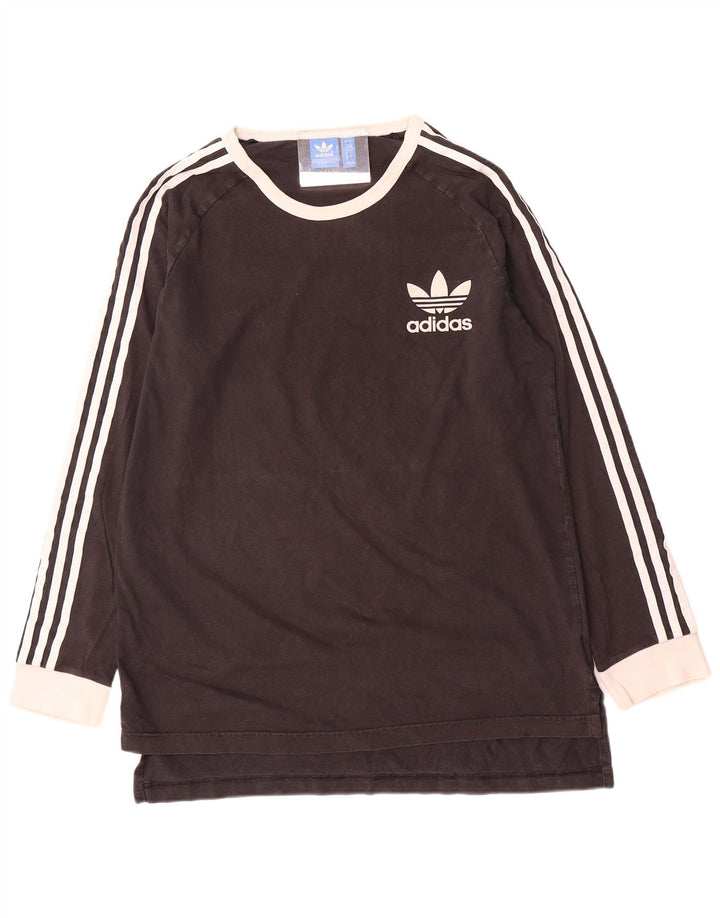 Мужской топ Adidas с длинным рукавом, большой черный, хлопок с цветными блоками