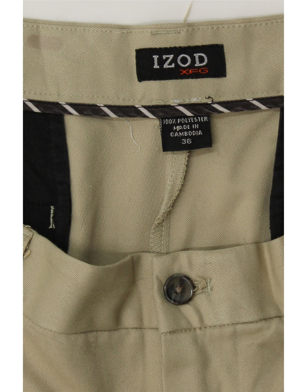 IZOD Mens Chino Shorts W36 Large Khaki Polyester Vintage Izod and Second-Hand Izod from Messina Hembry 