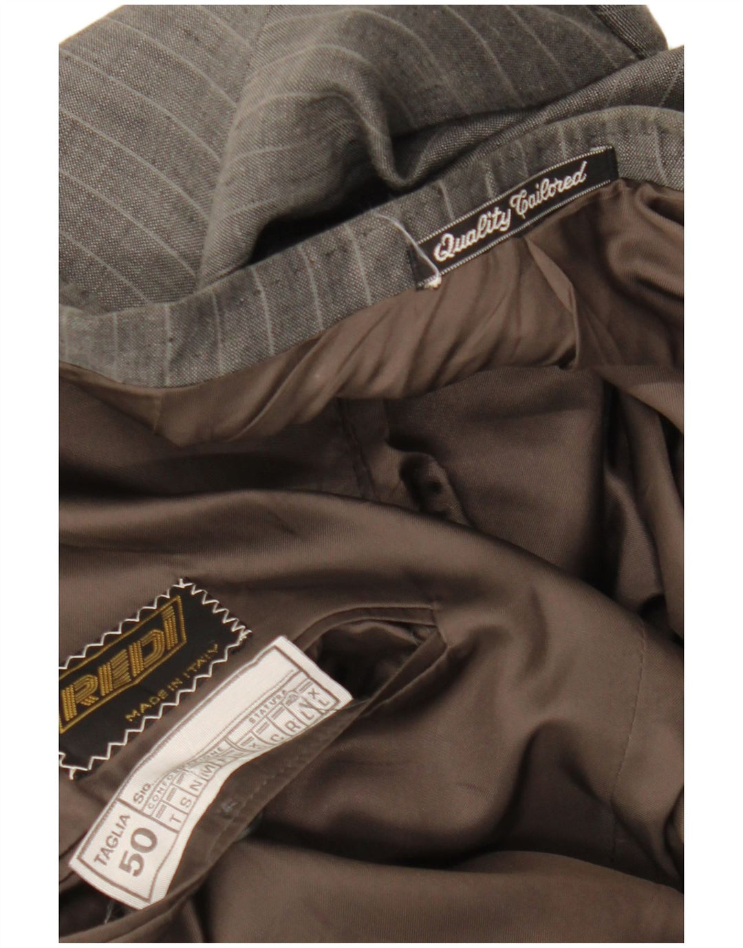 Винтажный мужской двубортный пиджак IT 50, большая серая полоска