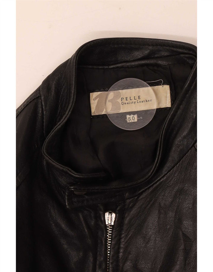 Мужская кожаная куртка-бомбер Bata IT 50 Medium Black