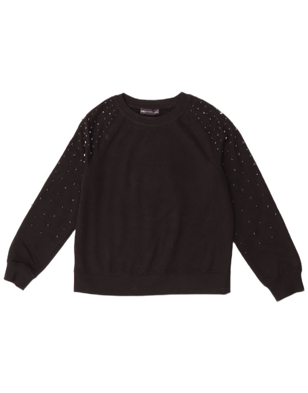 Женский свитер оверсайз Marks & Spencer UK 6 XS, черный хлопок