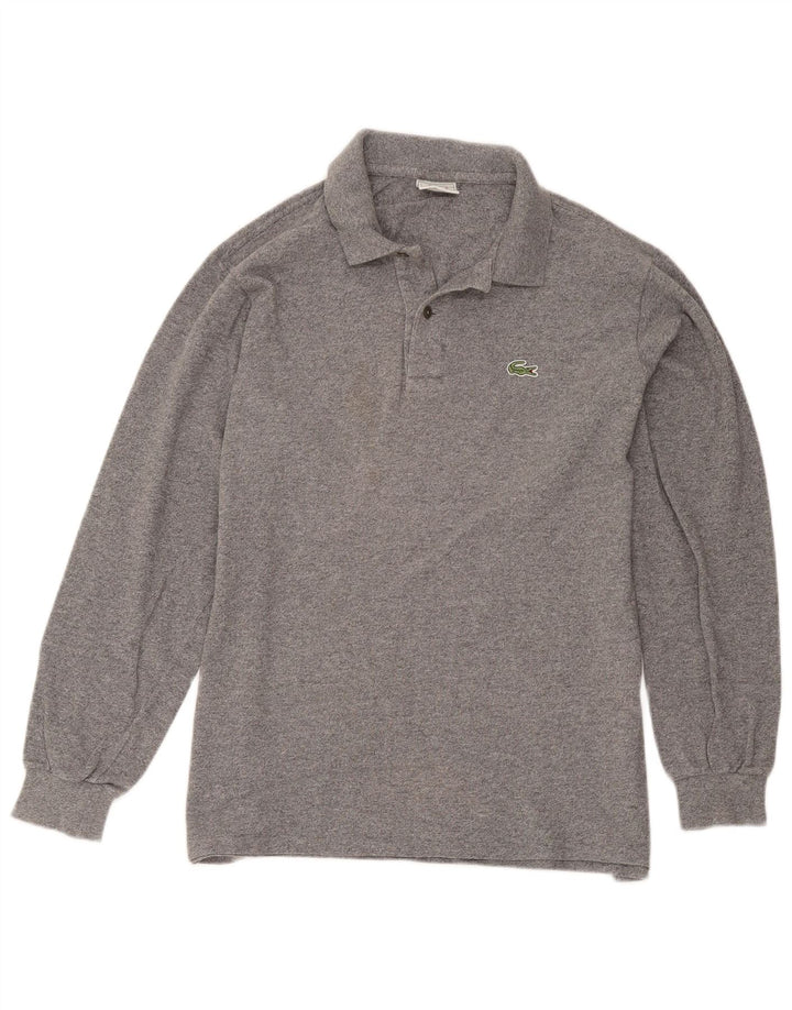 Мужская рубашка-поло Lacoste с длинным рукавом, размер 4, средний серый хлопок