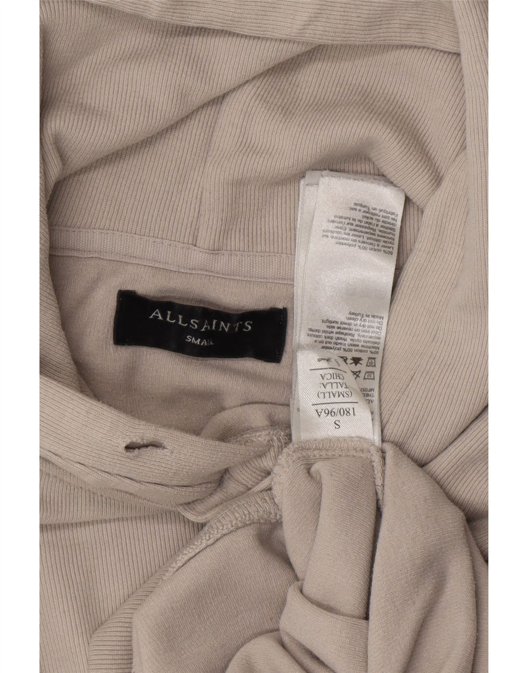 Мужской джемпер с капюшоном ALL SAINTS, маленький серый, хлопковый