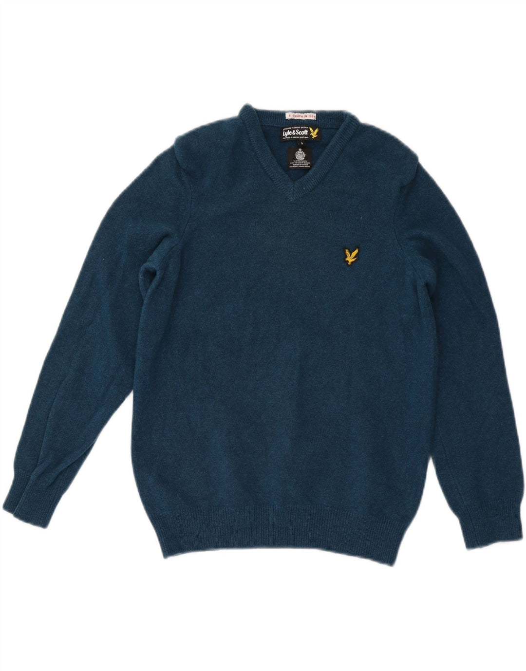 Женский джемпер с v-образным вырезом Lyle & Scott, Великобритания, 10, маленький синий