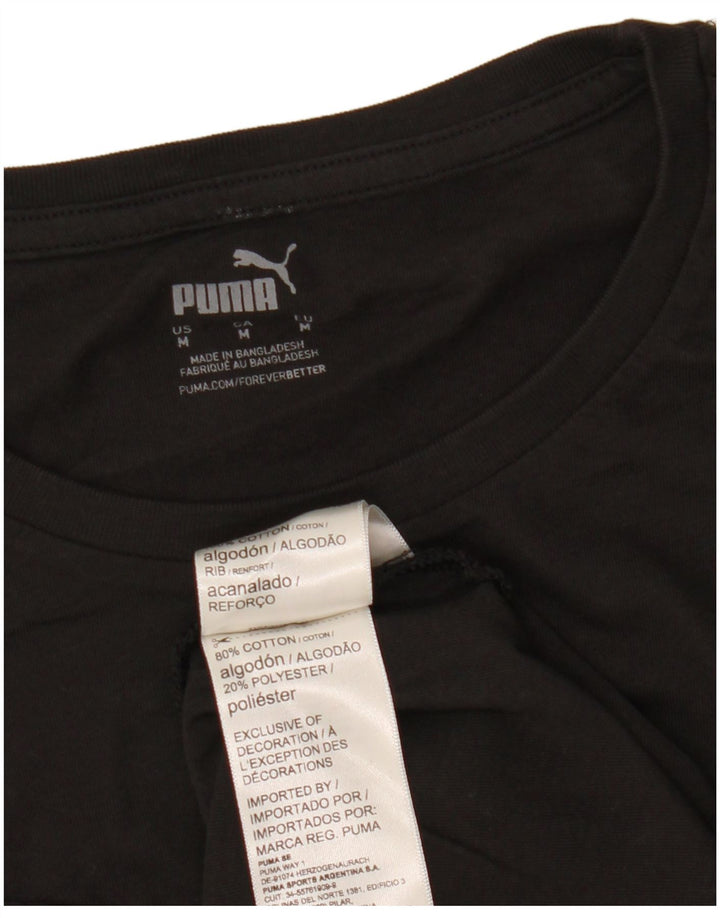 Мужская футболка Puma из хлопка среднего размера, черная