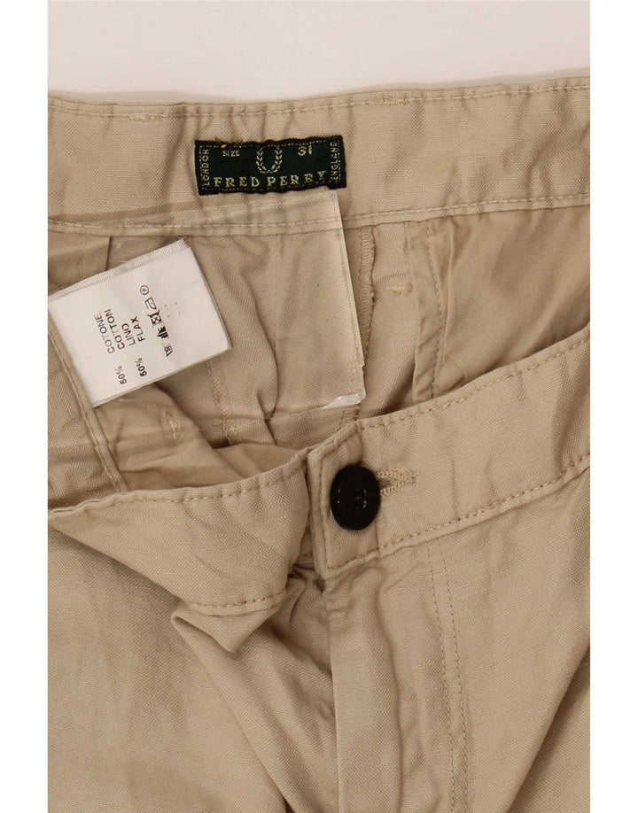 Женские укороченные брюки Fred Perry W31 L25, бежевый хлопок
