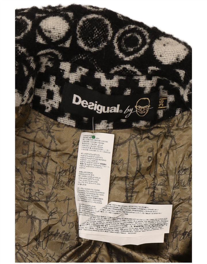Женское пальто Desigual EU 36 маленькое черное из вискозы с геометрическим рисунком