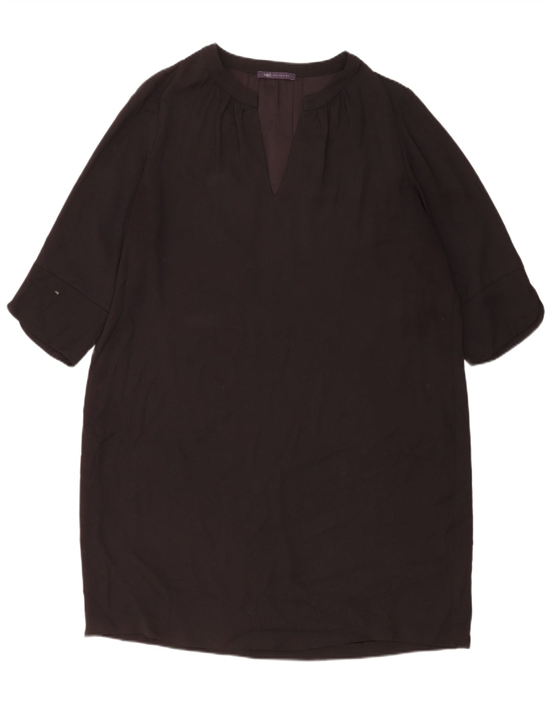 Женское платье прямого кроя с рукавами 3/4 Marks & Spencer UK 20 2XL, черный полиэстер