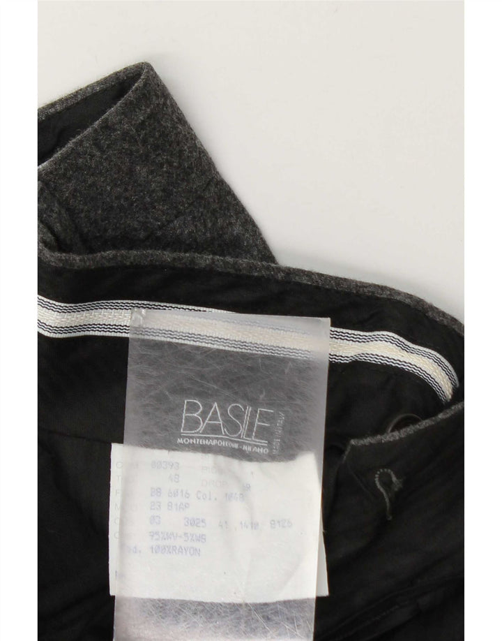 Мужские костюмные брюки Basile IT 48 Medium W32 L37 Серые шерстяные