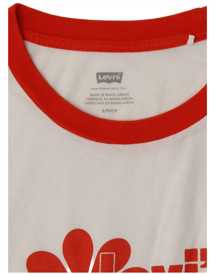 Женская футболка с рисунком Levi's Top UK 10, маленькая белая