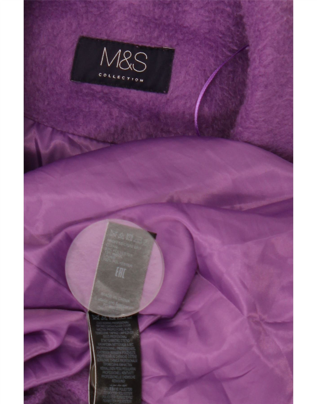 Женское пальто Marks & Spencer UK 14, большой фиолетовый полиэстер