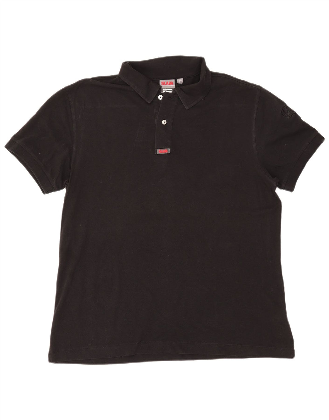 Slam Mens Polo Shirt Large Black Cotton