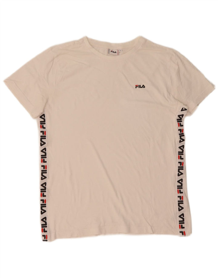 Fila Мужская футболка с рисунком, большой белый хлопок