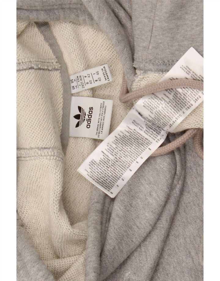Женский джемпер с капюшоном Adidas Oversized UK 14, хлопок среднего серого цвета
