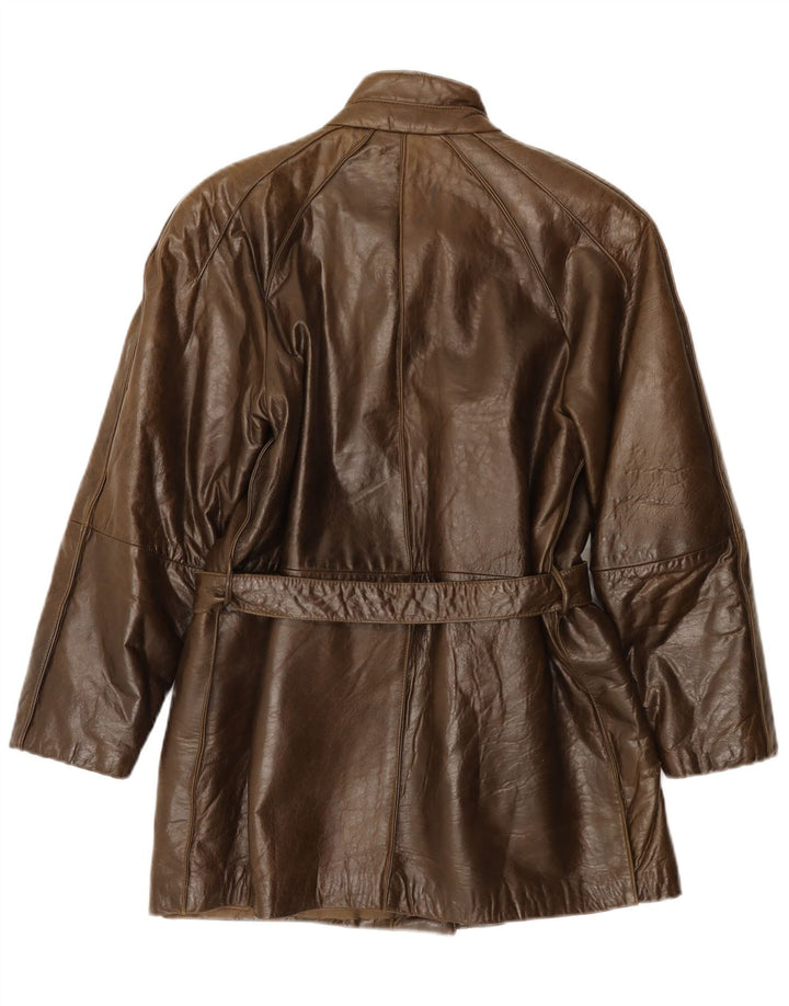 Винтажное женское кожаное пальто IT 42 Medium Brown Leather