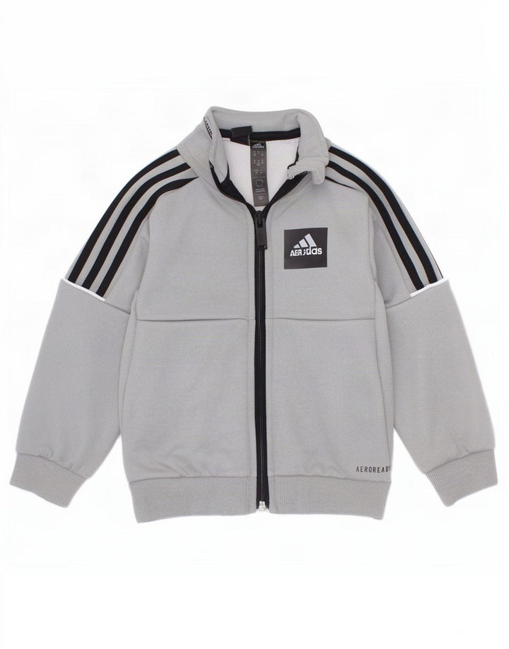 Adidas Baby Boys Aeroready Спортивный костюм Верхняя куртка 18-24 месяцев Серый полиэстер
