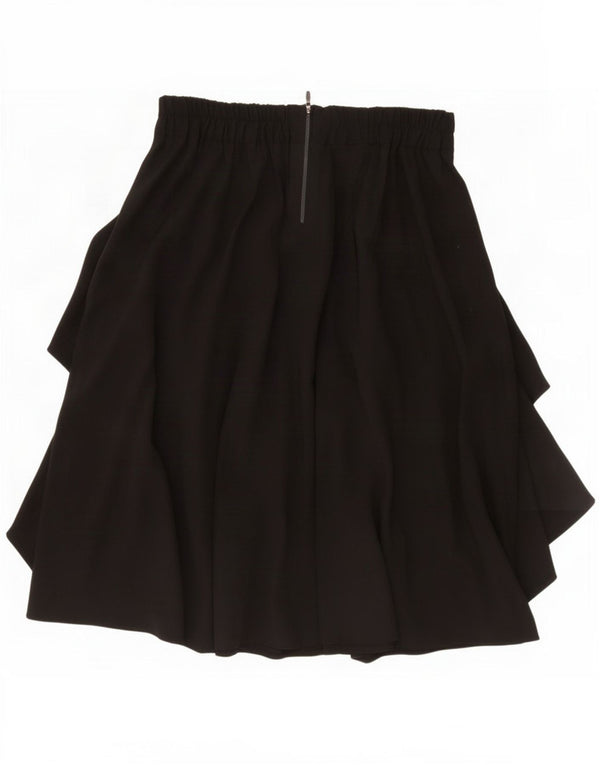 Vintage Womens Tiered Skirt EU 42 Large W30 Black Viscose