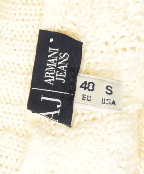 ARMANI JEANS Женский джемпер с высоким воротником EU 40 Medium Off White