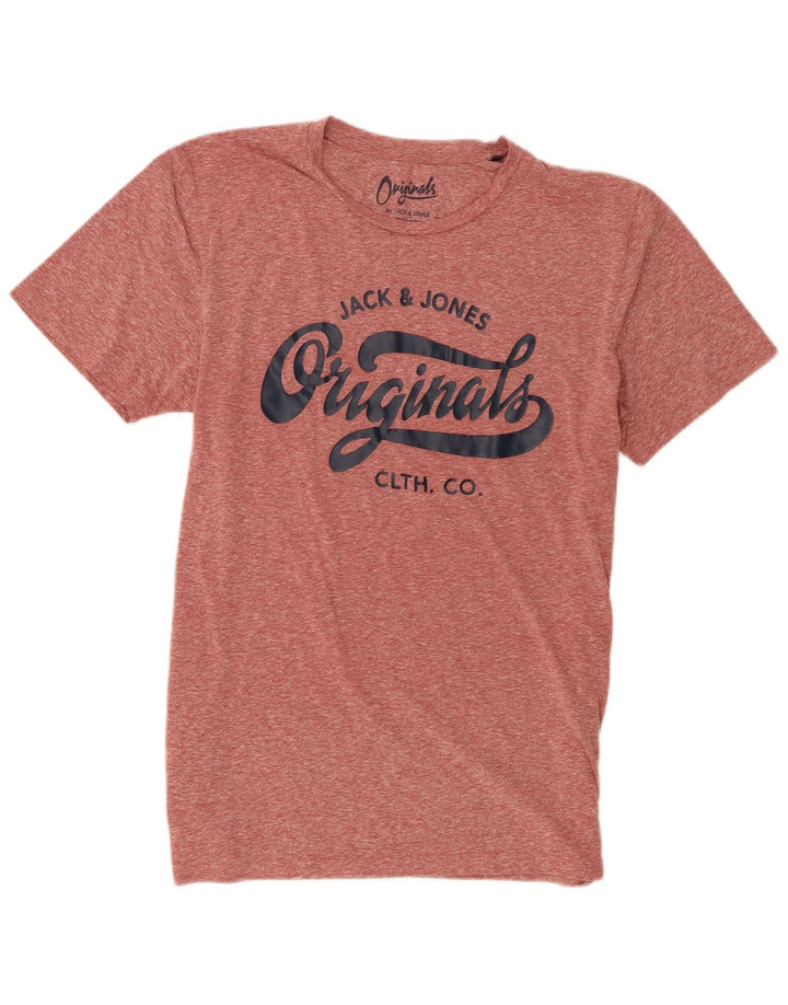 Мужская футболка с рисунком Jack & Jones, большой темно-бордовый полиэстер с крапинками