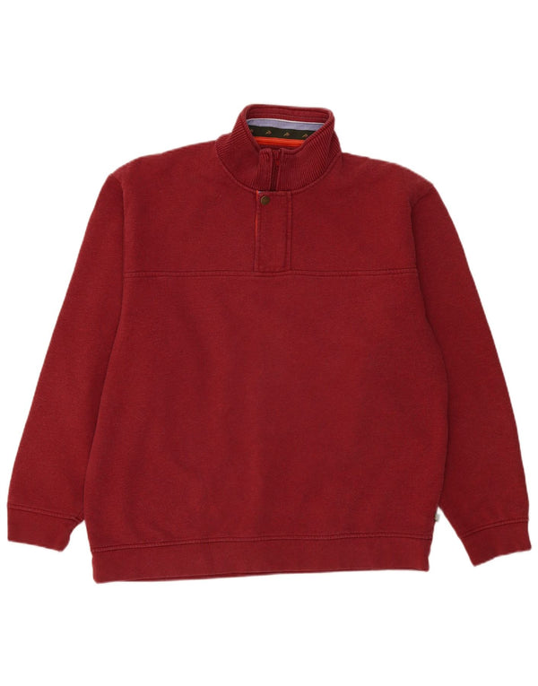 Orvis Mens Zip Neck Sweatshirt Jumper Large Burgundy Cotton