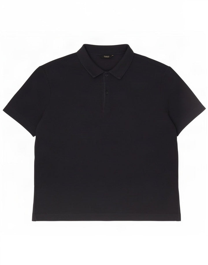 Мужская рубашка-поло Massimo Dutti XL темно-синяя, хлопок