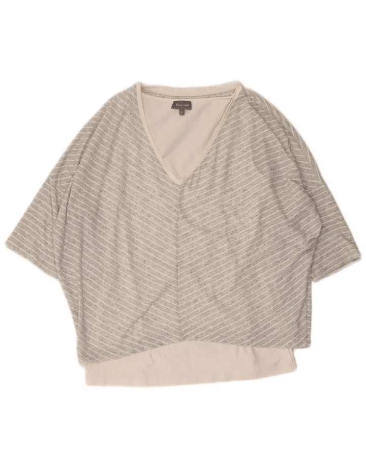 Женская блузка свободного кроя PHASE EIGHT, топ UK 10, маленькая серая полоска