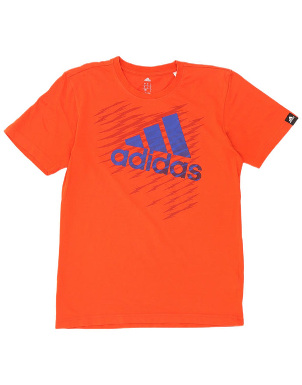 Мужская футболка Adidas Climalite с рисунком, маленький оранжевый хлопок