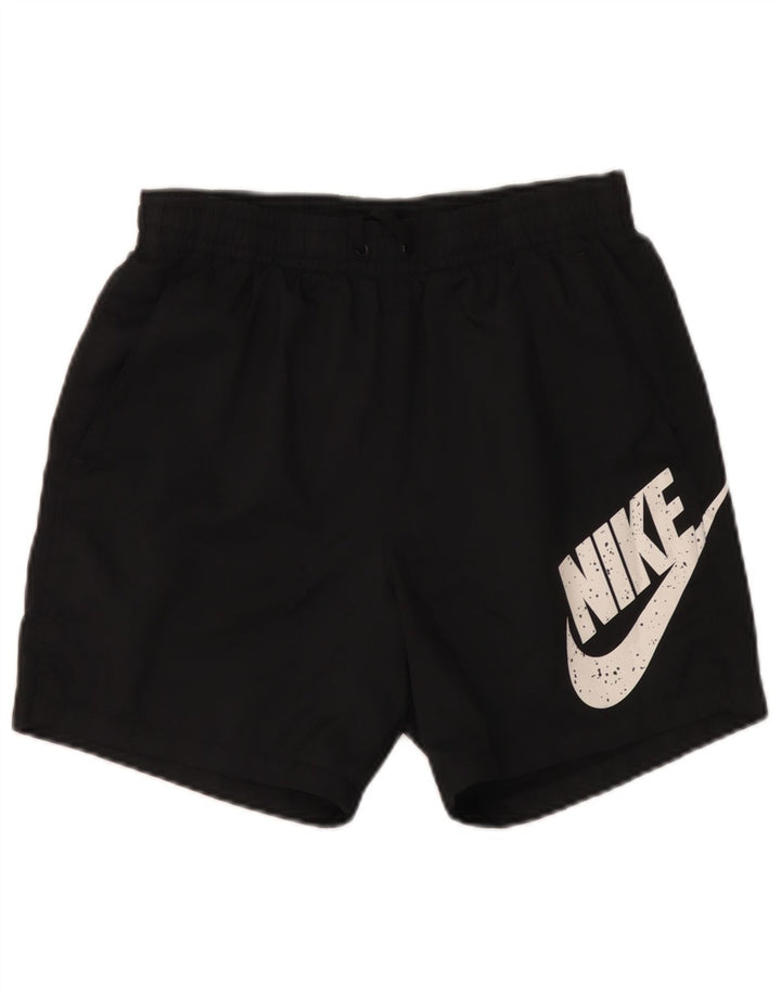 Мужские спортивные шорты с рисунком Nike, маленькие черные, из полиэстера