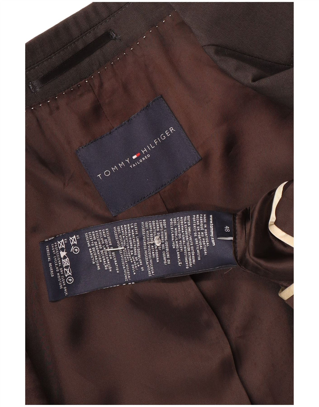 Мужской пиджак на двух пуговицах Tommy Hilfiger IT 48, средний коричневый, шерсть