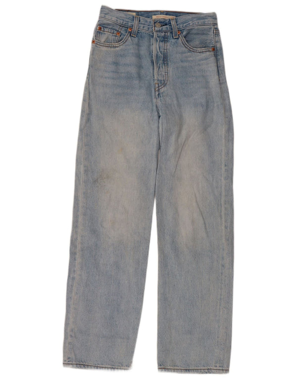 Женские прямые джинсы LEVI'S Ribcage с высокой талией W25 L29, синий хлопок