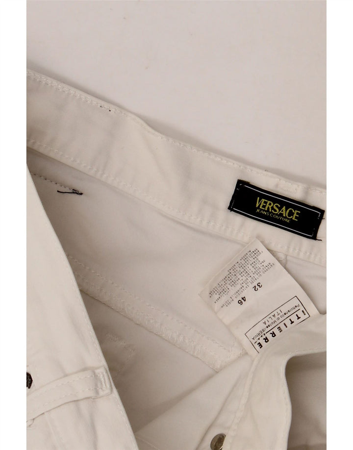 Versace Женские прямые джинсы W32 L29 Белый хлопок