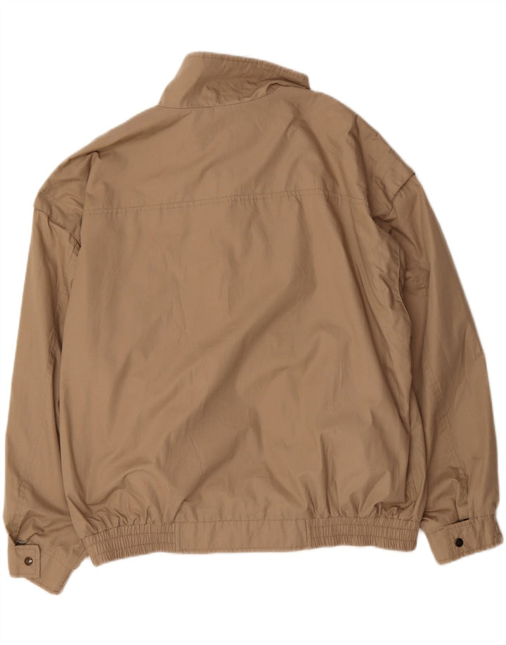 VINTAGE Mens Bomber Jacket IT 52 XL Beige Polyester