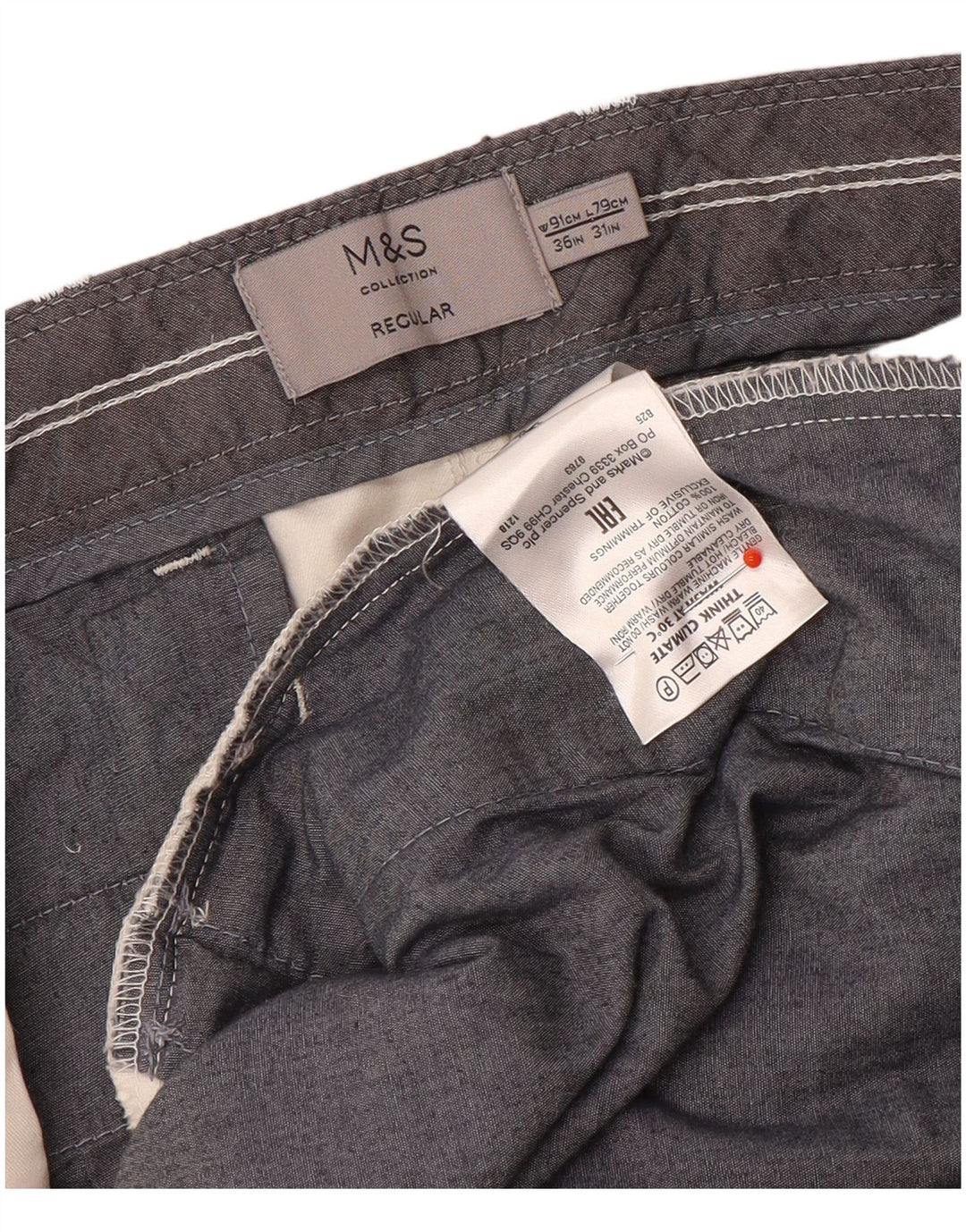 Мужские прямые брюки-чиносы Marks & Spencer W36 L31 Off White