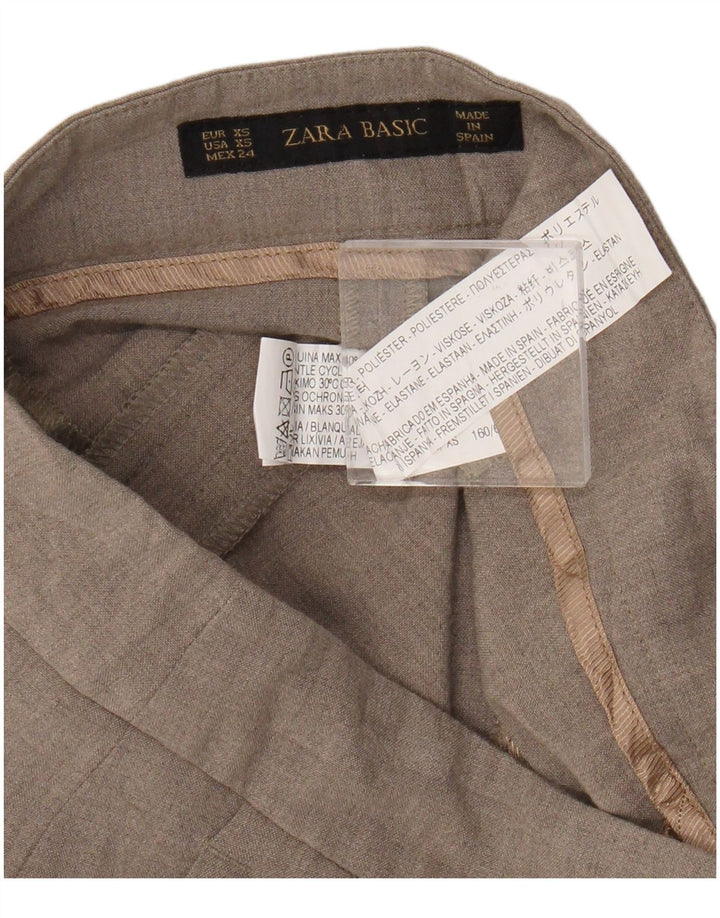 Женские брюки чинос Zara Bootcut XS W24 L25 бежевого цвета из полиэстера