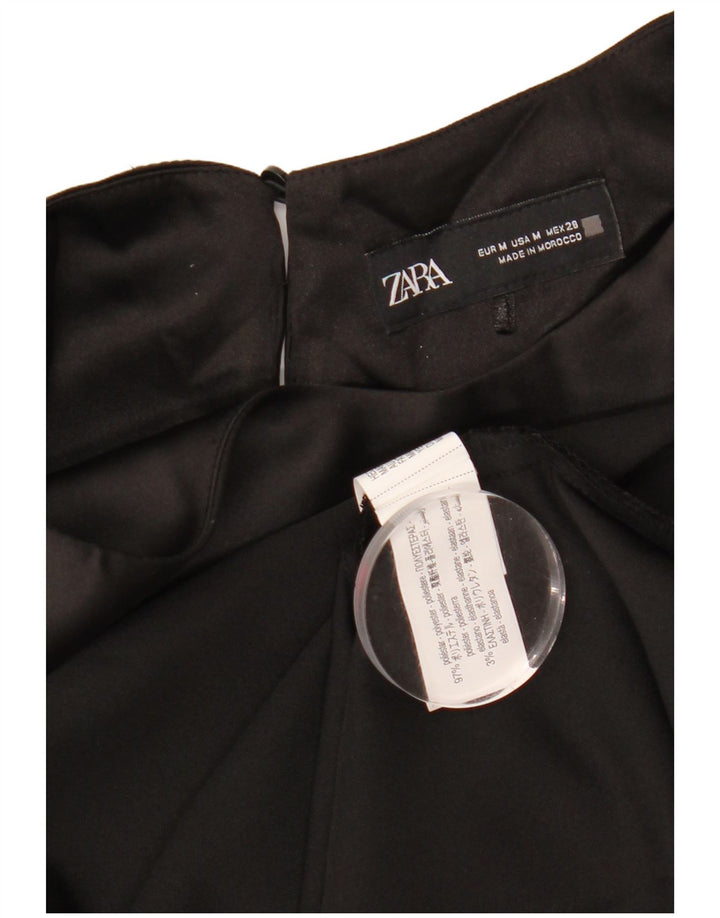 Женское платье макси Zara UK 12, средний черный полиэстер