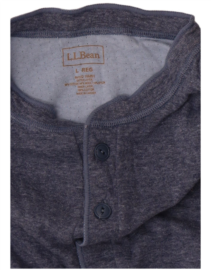 L.L.Bean Мужской топ с длинным рукавом, большой синий хлопок