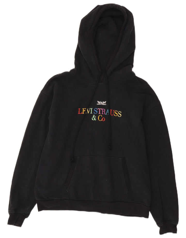 Мужской джемпер с капюшоном Levi's, маленький черный, хлопковый
