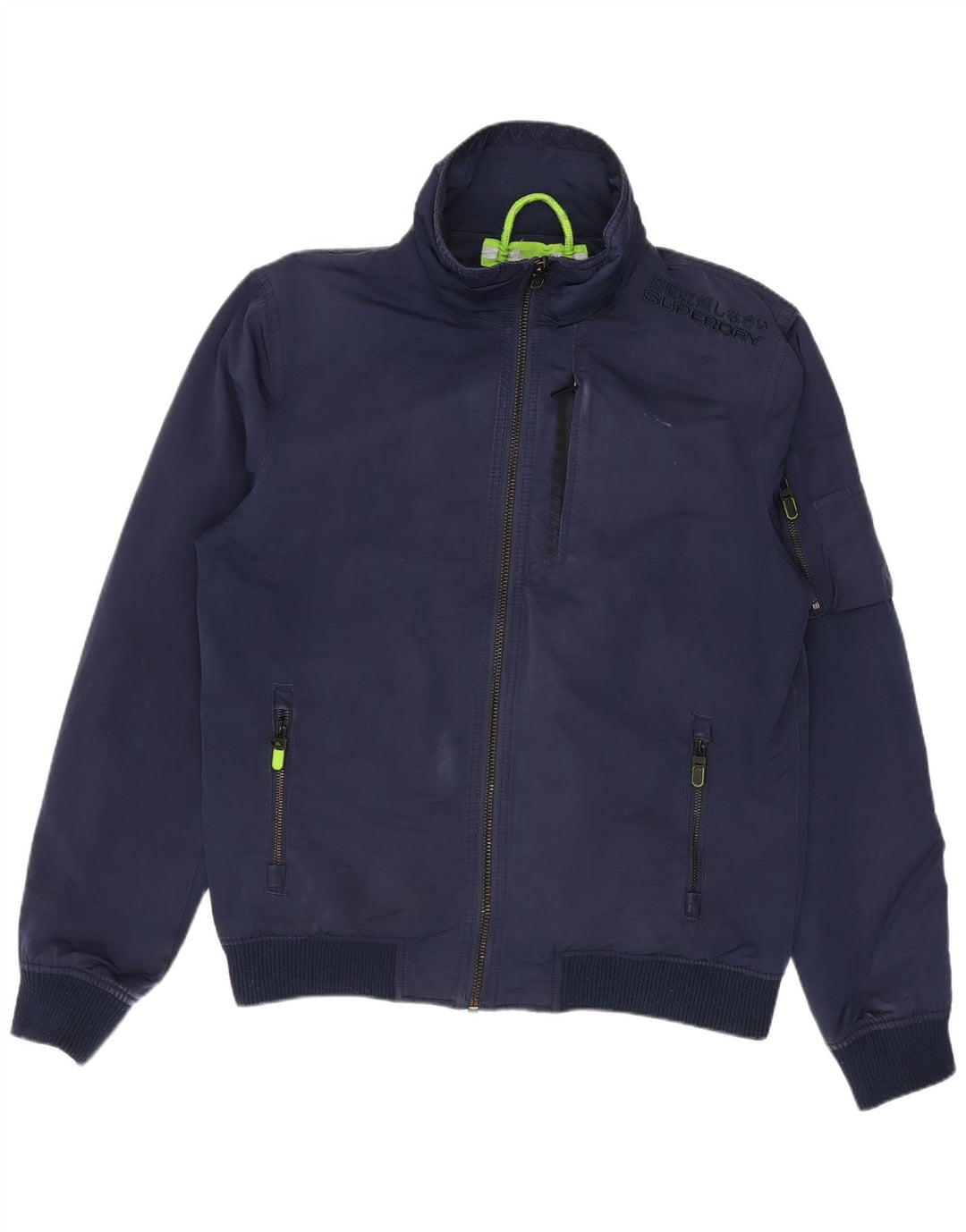 Мужская куртка-бомбер Superdry UK 40, большая темно-синяя, полиэстер