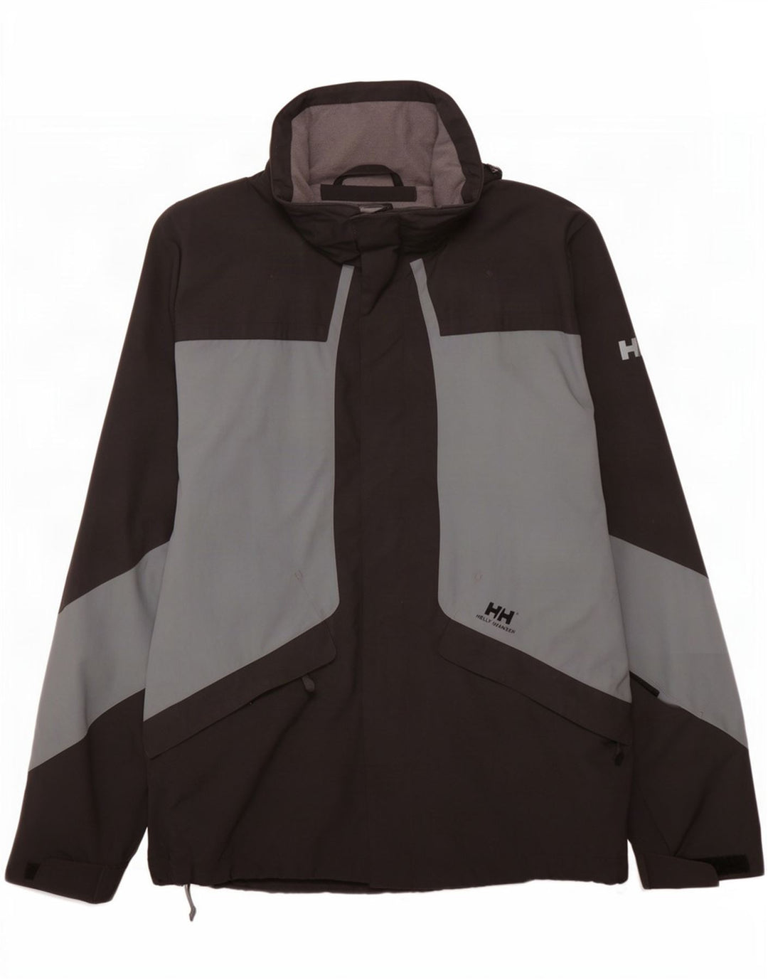 Мужская дождевик Helly Hansen UK 38, средний черный, нейлон с цветными блоками