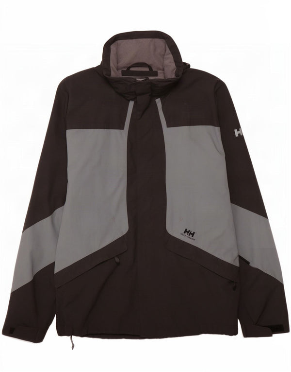 Мужская дождевик Helly Hansen UK 38, средний черный, нейлон с цветными блоками