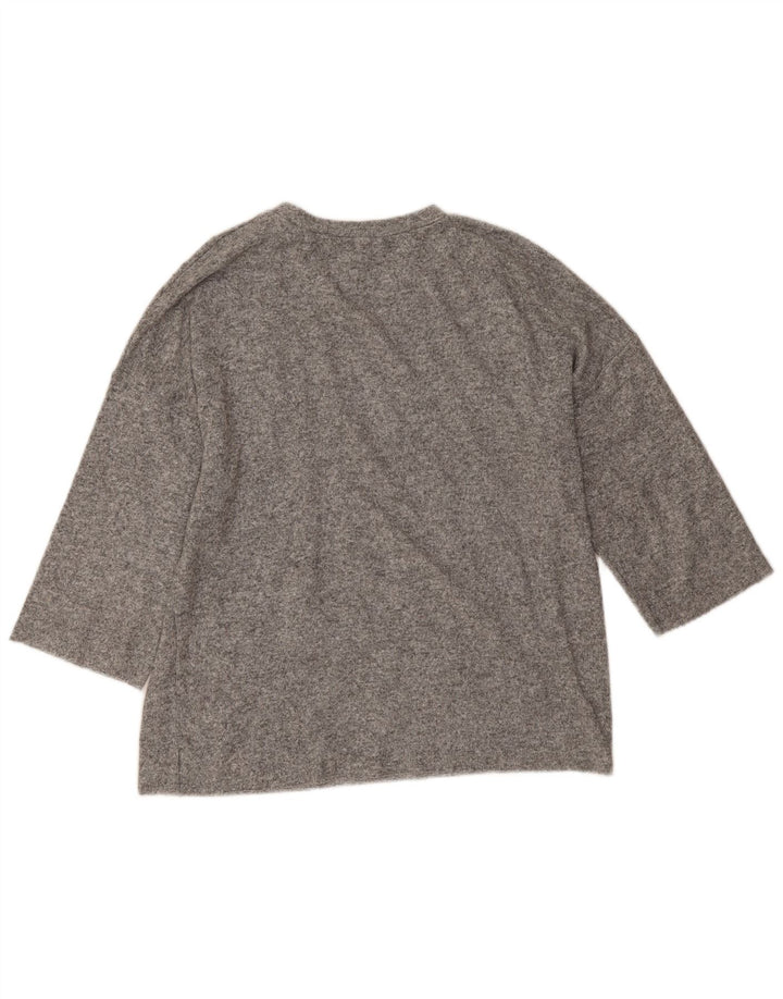 Женский свободный джемпер с круглым вырезом Zara UK 14, средний серый цвет