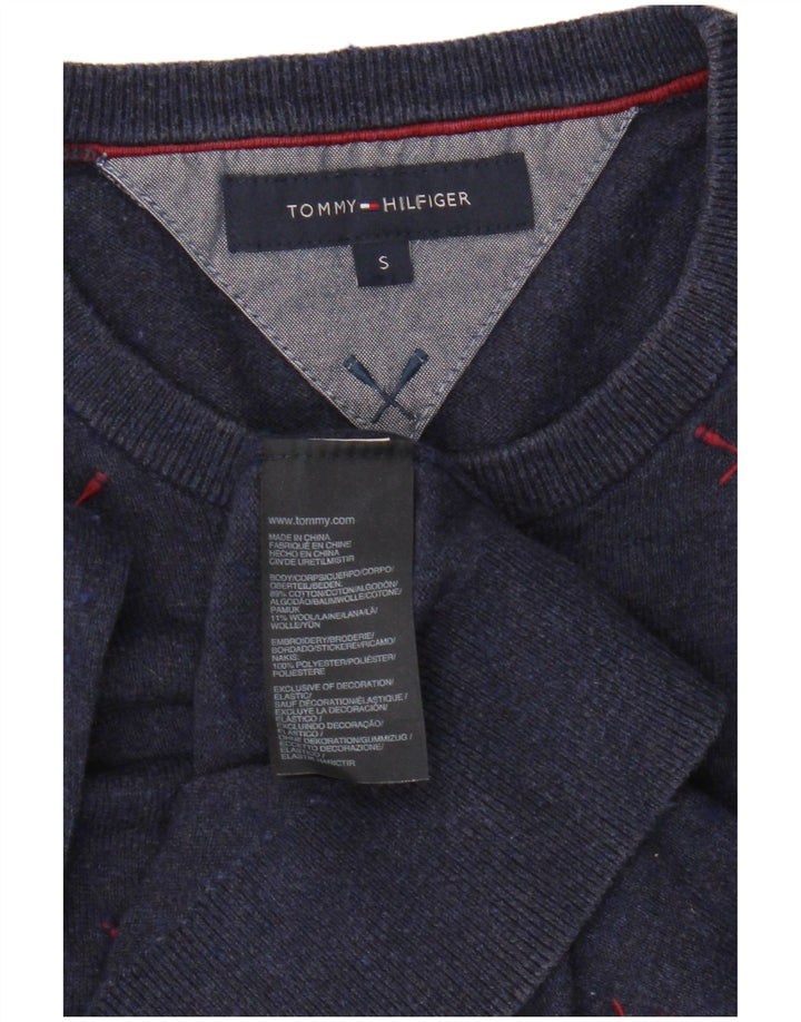Мужской джемпер с круглым вырезом Tommy Hilfiger, маленький темно-синий, полиэстер