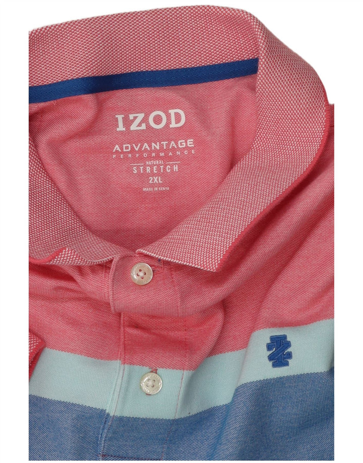 Мужская рубашка-поло Izod 2XL, разноцветный хлопок с цветными блоками