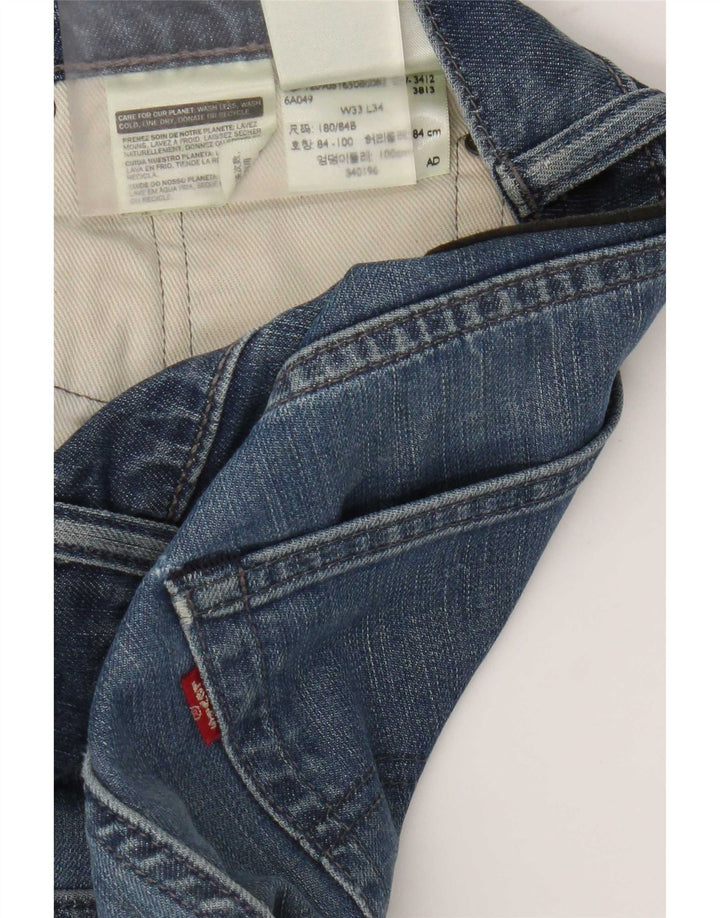 Мужские узкие джинсы Levi's W33 L34 синие, хлопок